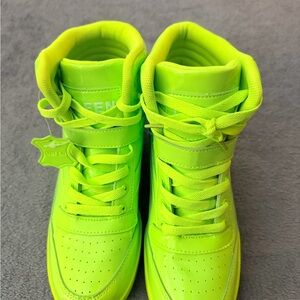 Neon Green High-Top Sneakers